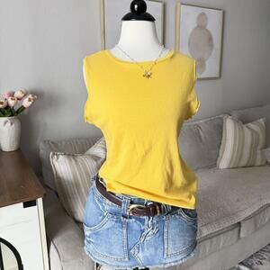Yellow Sleeveless Knit Top (Axara Paris)